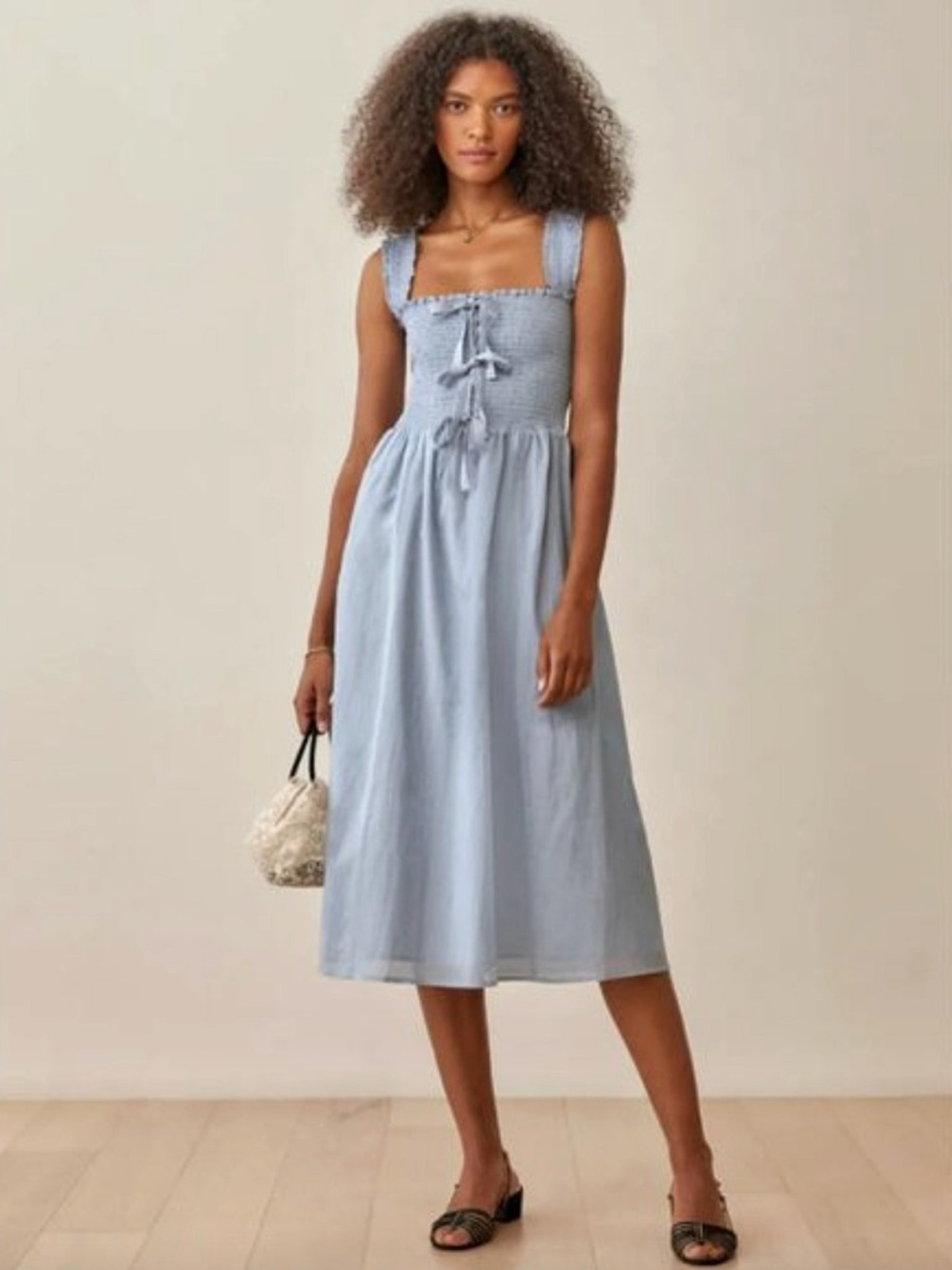 Reformation Darla Dress Mineral Blue - Picture 2 of 7